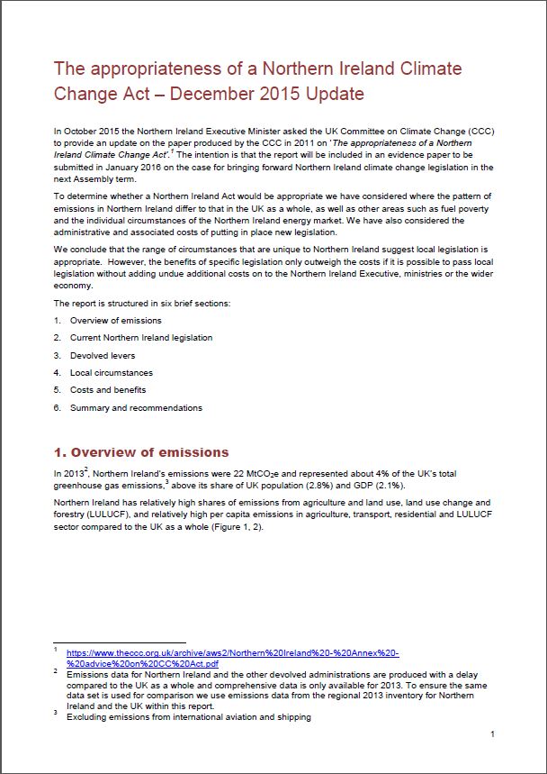 Climate Change Act NI cover
