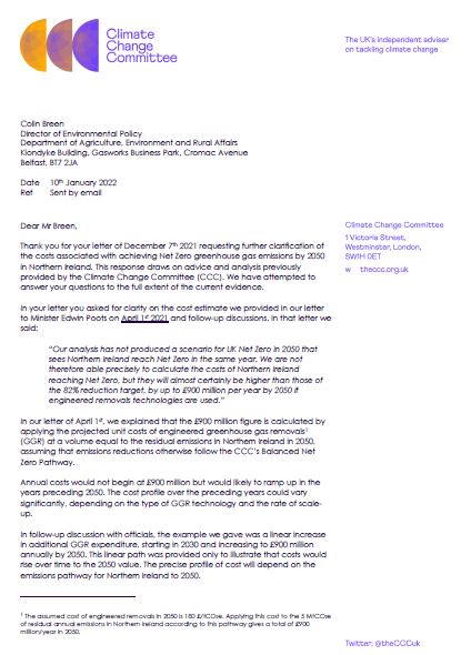 Copy of the letter