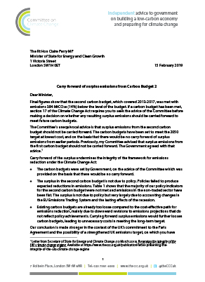 Lord Deben letter to Claire Perry