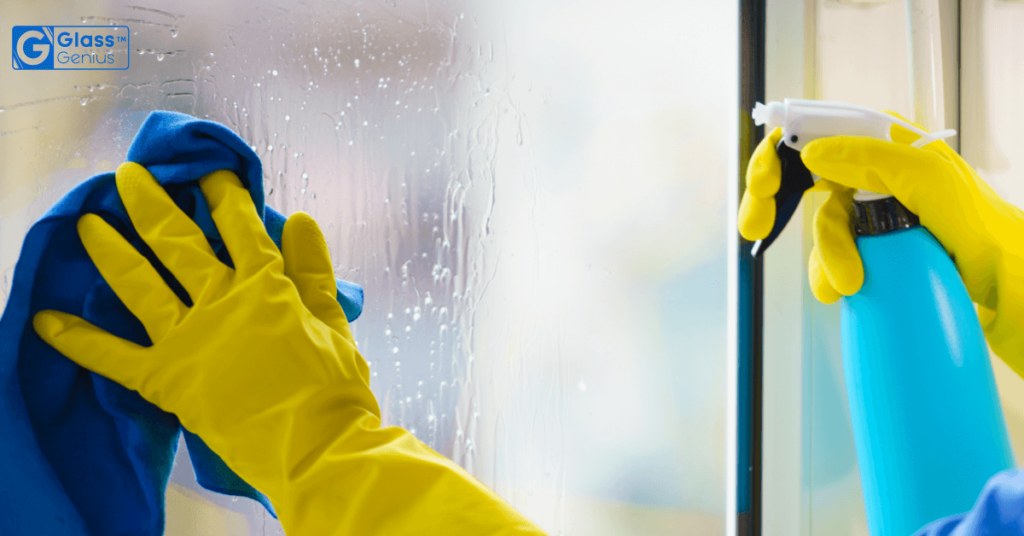 how to clean water spots off shower glass